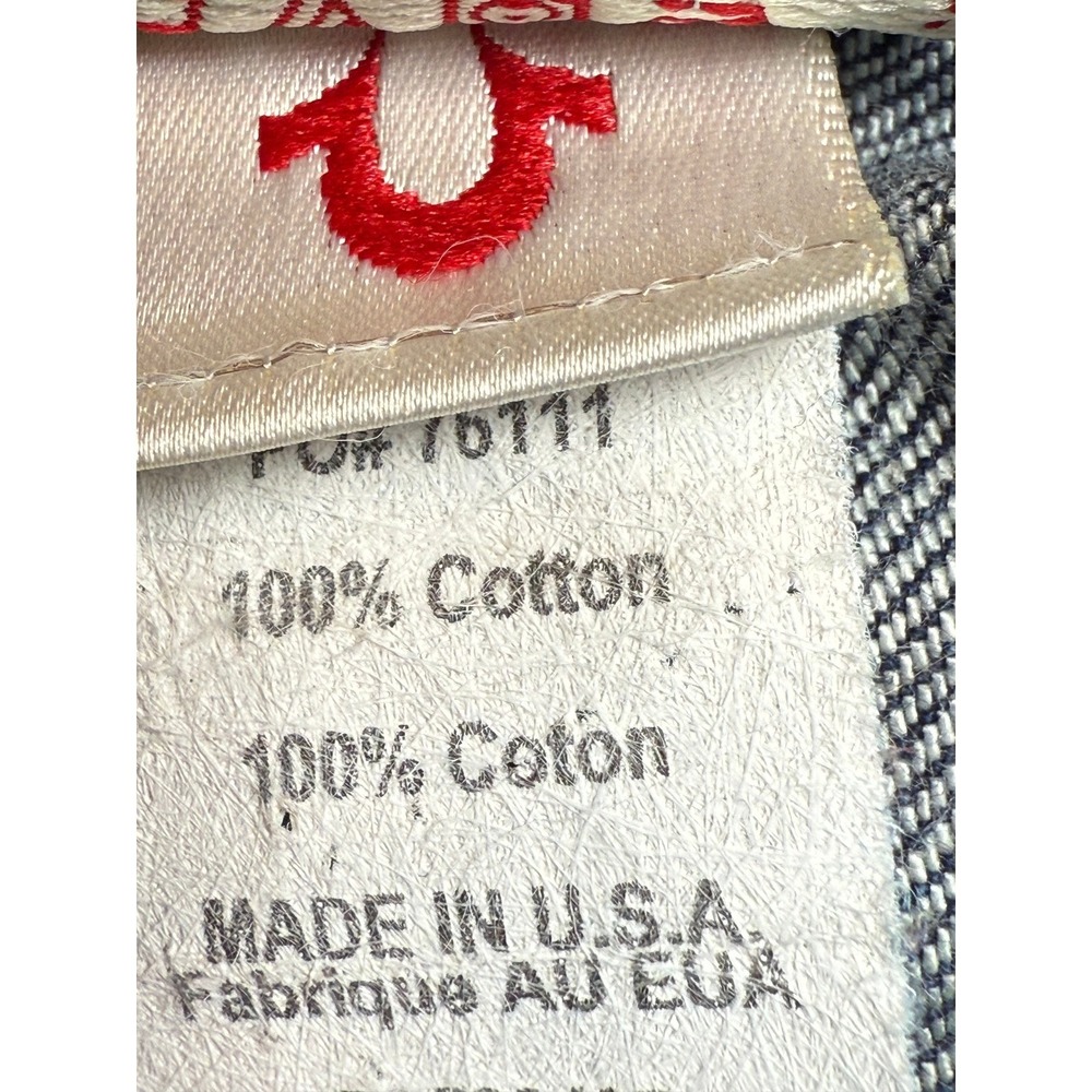 True Religion World Tour Bobby Mens Jeans Size 34x31 Dark Wash Denim - Picture 4 of 9